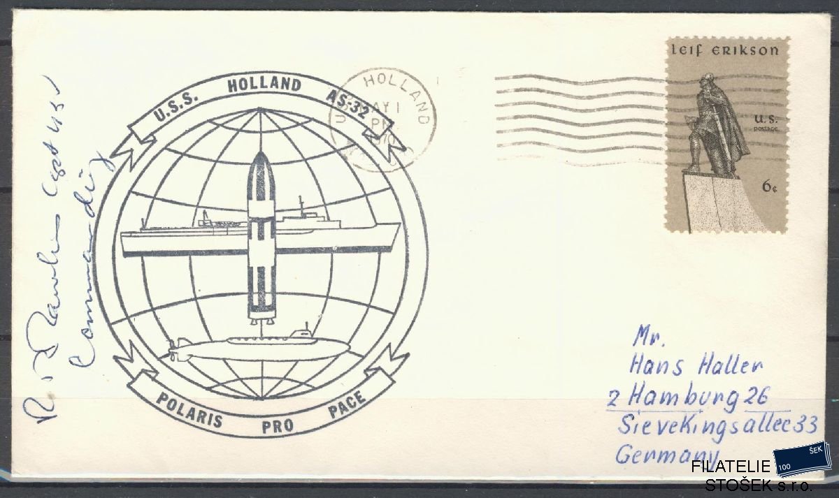 Lodní pošta celistvosti - USA - USS Holland