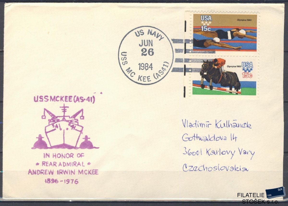 Lodní pošta celistvosti - USA - USS Mc Kee