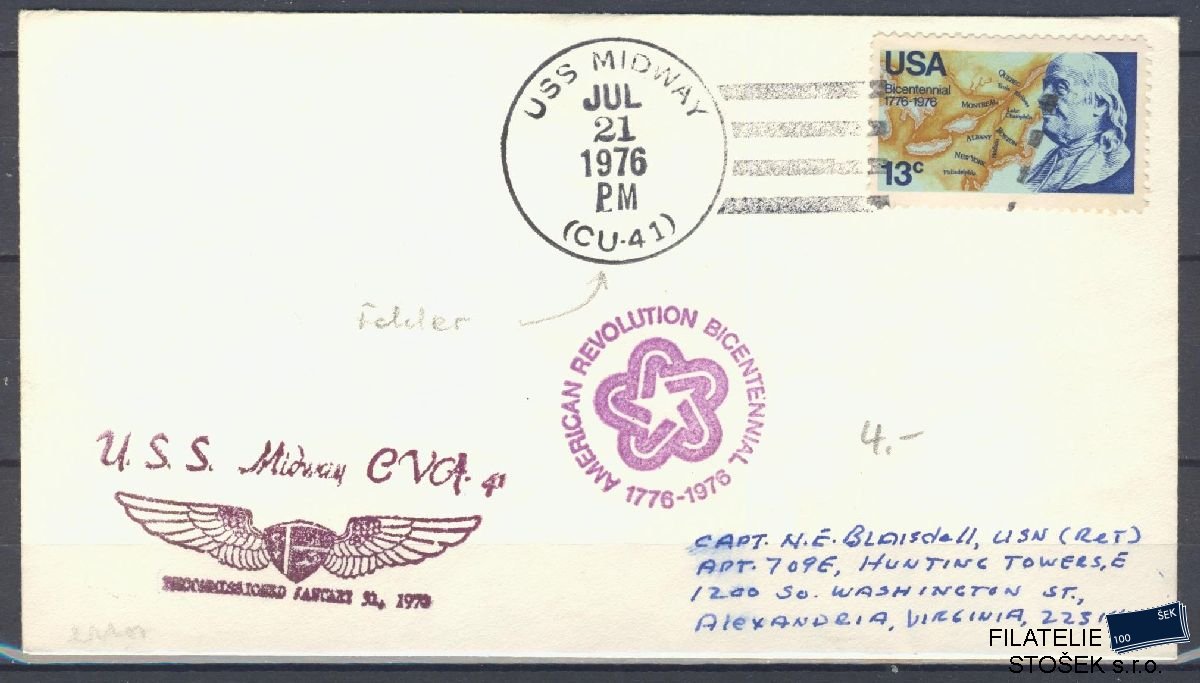 Lodní pošta celistvosti - USA - USS Midway