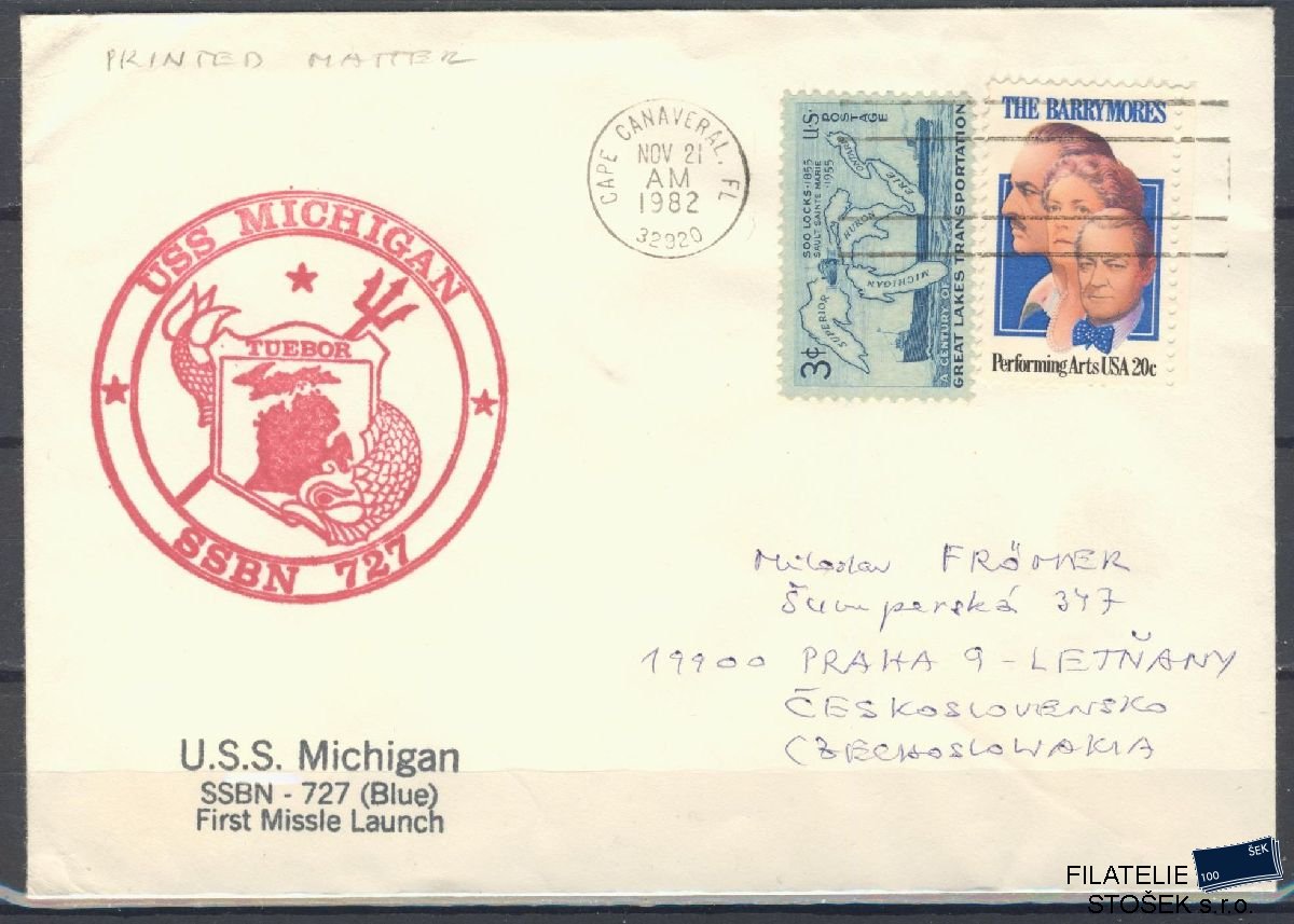 Lodní pošta celistvosti - USA - USS Michigan