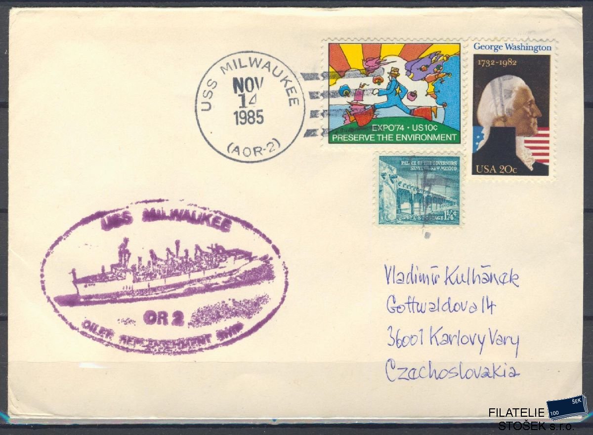 Lodní pošta celistvosti - USA - USS Milwaukee