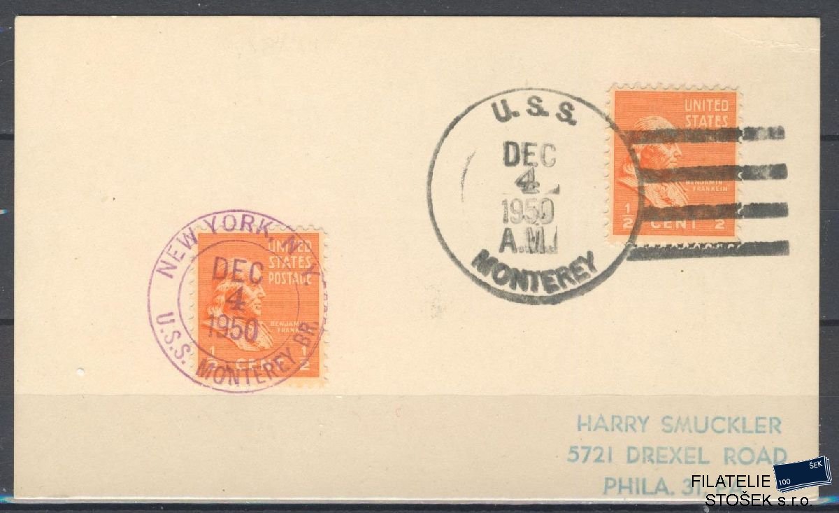 Lodní pošta celistvosti - USA - USS Monterey