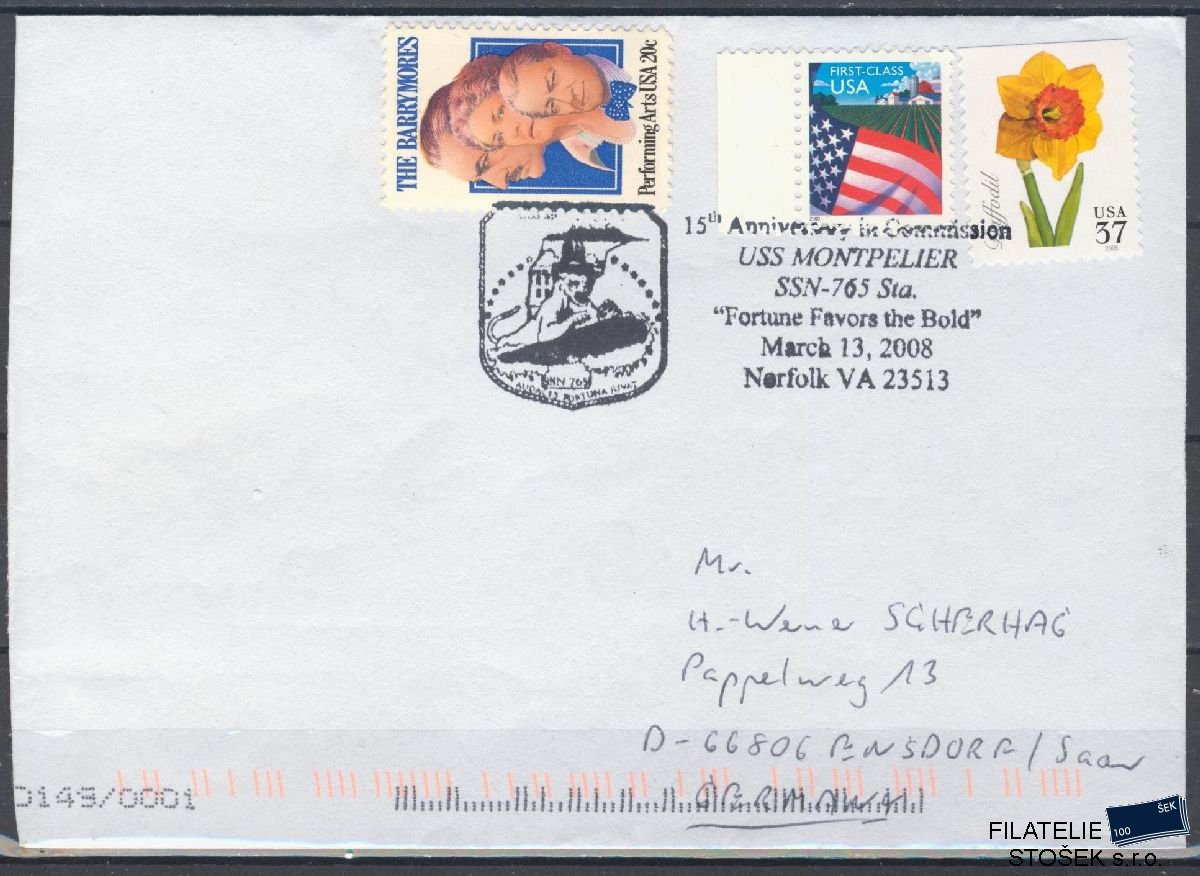 Lodní pošta celistvosti - USA - USS Montpelier