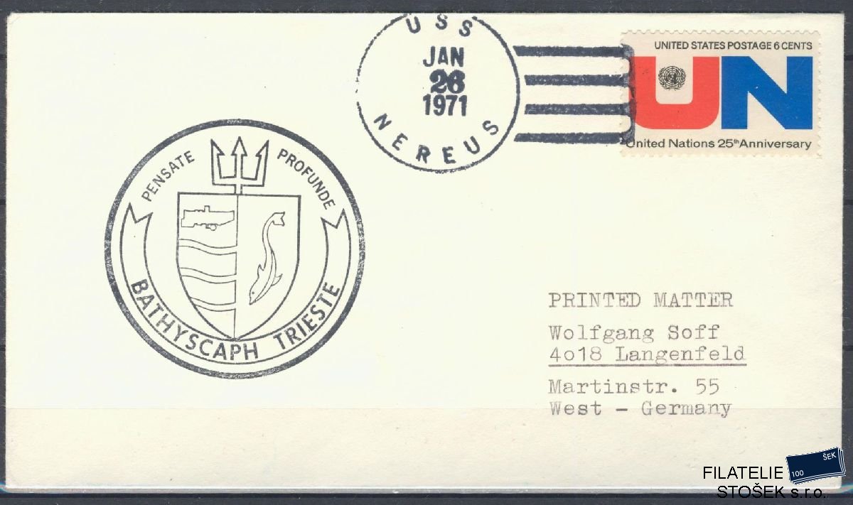 Lodní pošta celistvosti - USA - USS Nereus