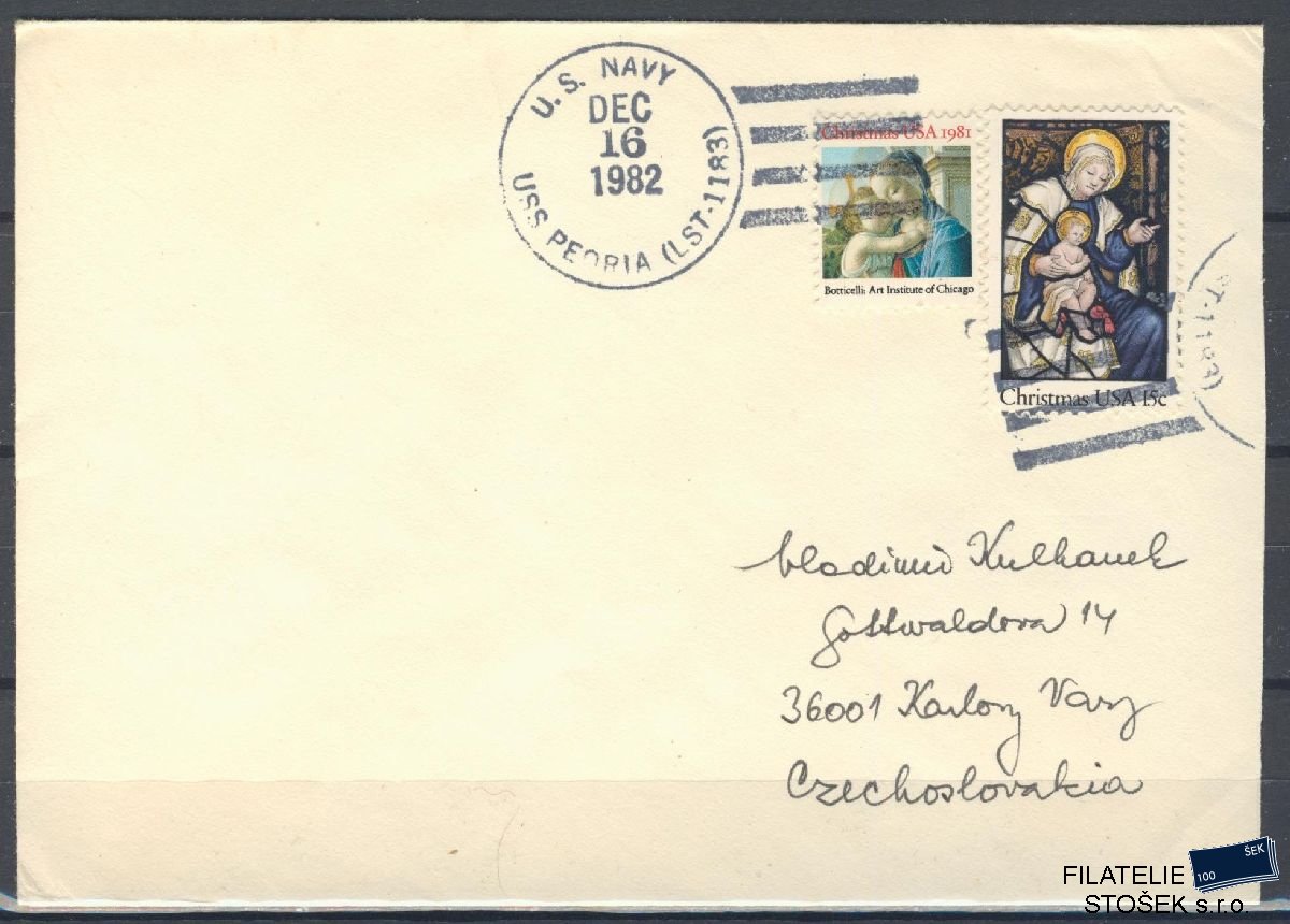Lodní pošta celistvosti - USA - USS Peoria