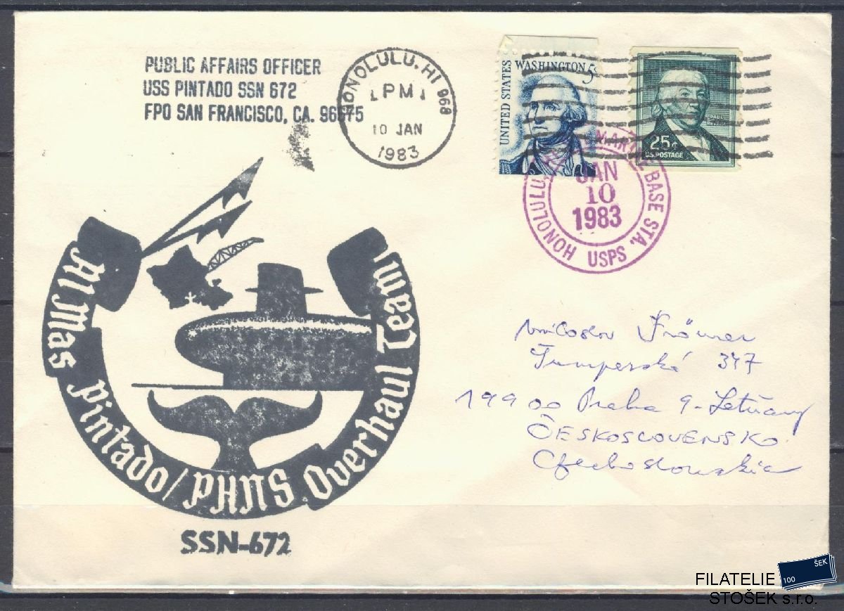 Lodní pošta celistvosti - USA - USS Pintado