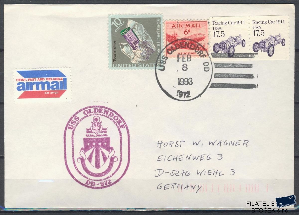 Lodní pošta celistvosti - USA - USS Oldendorf