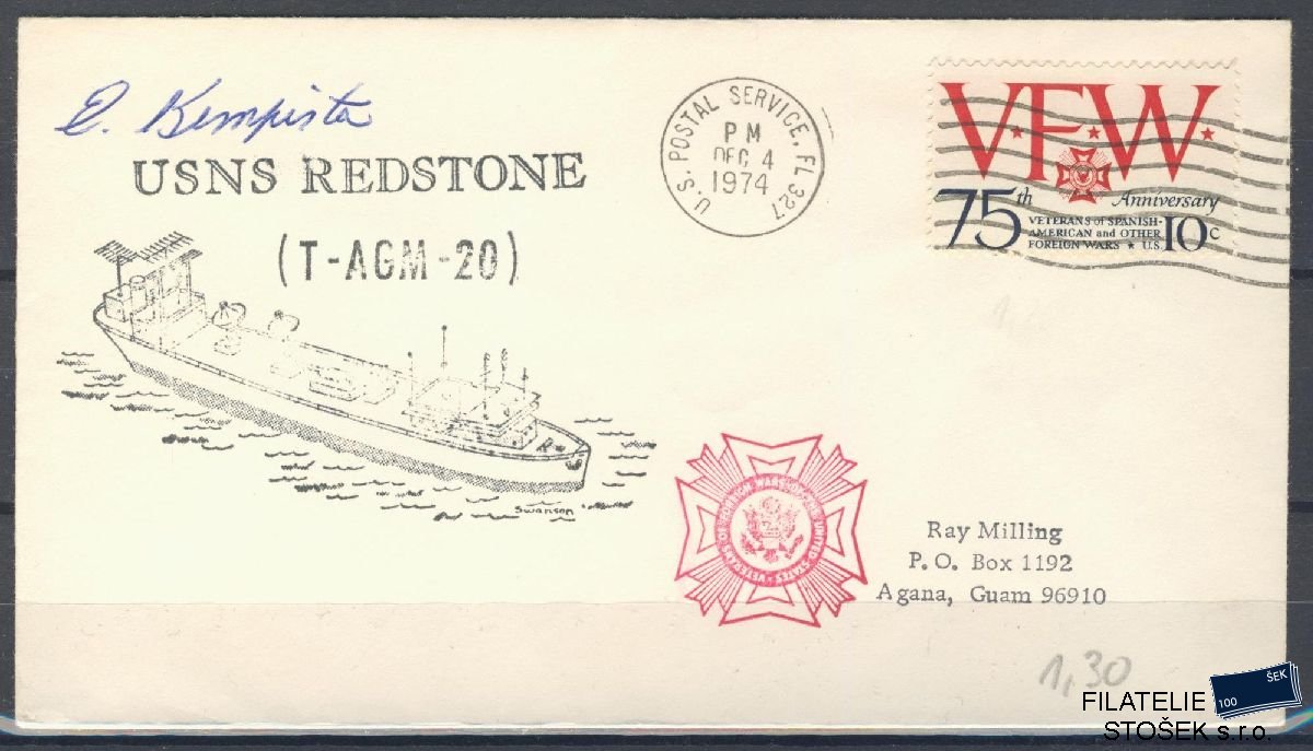 Lodní pošta celistvosti - USA - USS Redstone