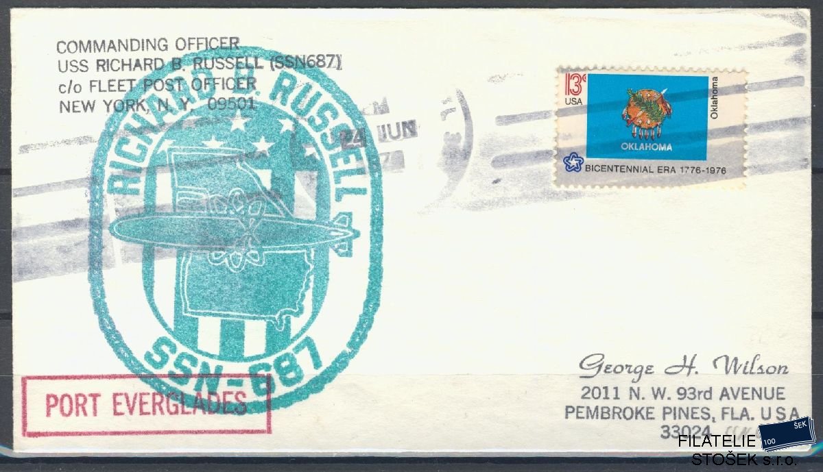 Lodní pošta celistvosti - USA - USS Richard B Russel