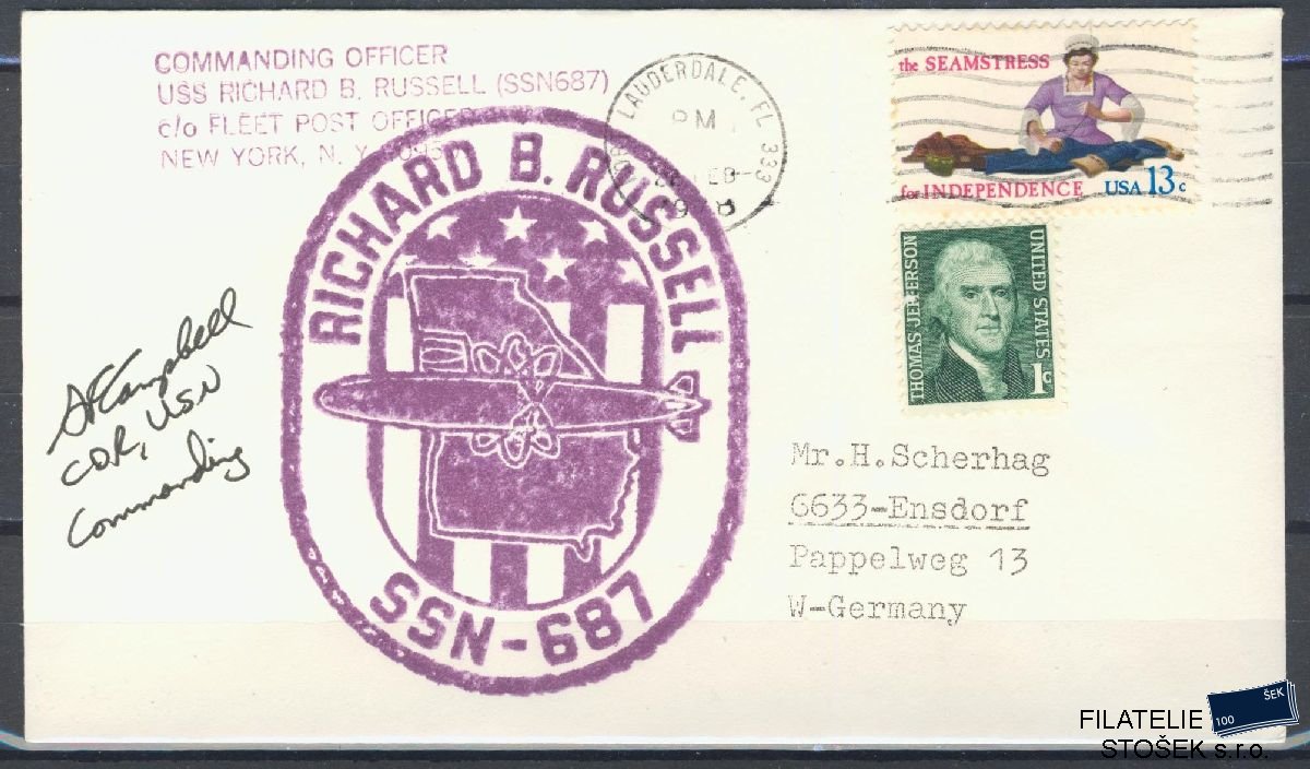 Lodní pošta celistvosti - USA - USS Richard B Russel