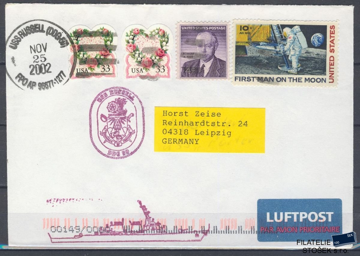 Lodní pošta celistvosti - USA - USS Russel