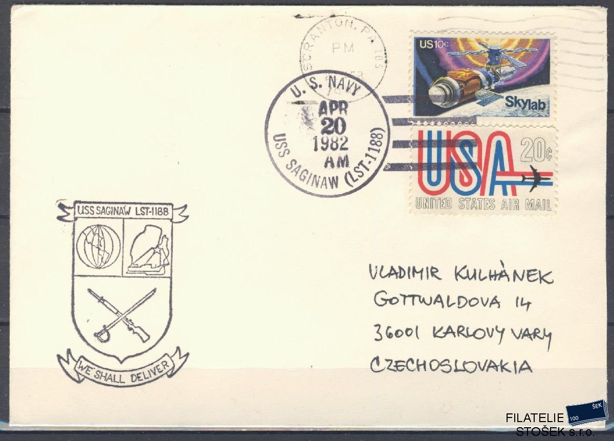 Lodní pošta celistvosti - USA - USS Saginaw