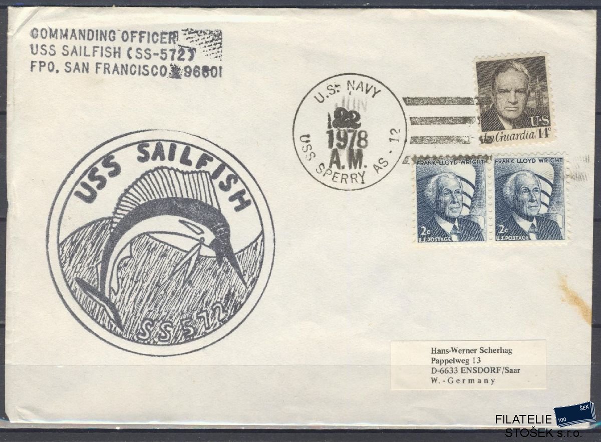Lodní pošta celistvosti - USA - USS Sailfish