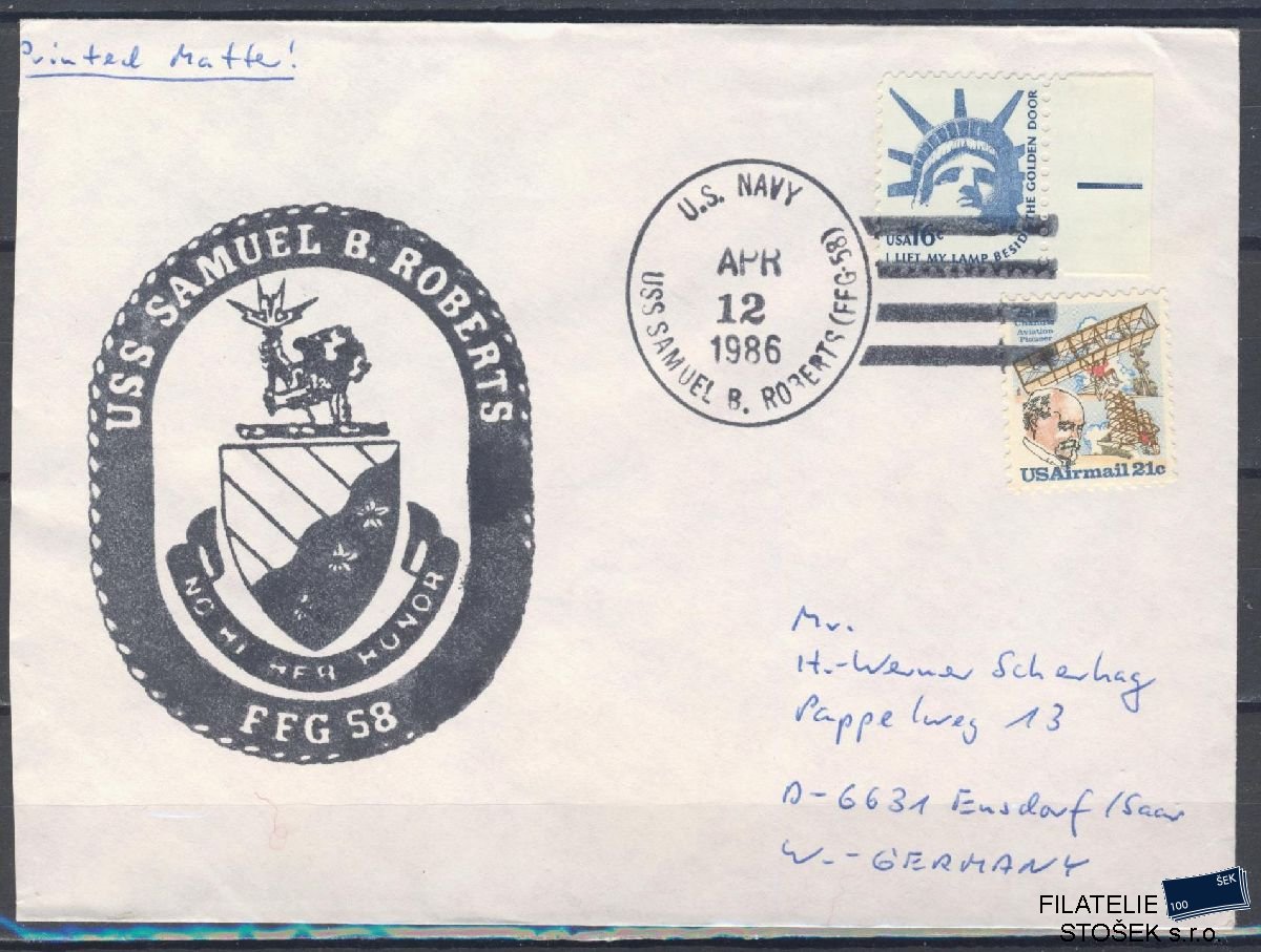 Lodní pošta celistvosti - USA - USS Samuel B Roberts