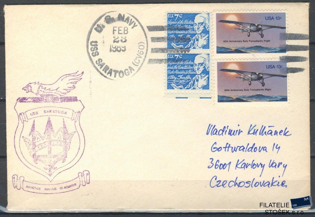 Lodní pošta celistvosti - USA - USS Saratoga