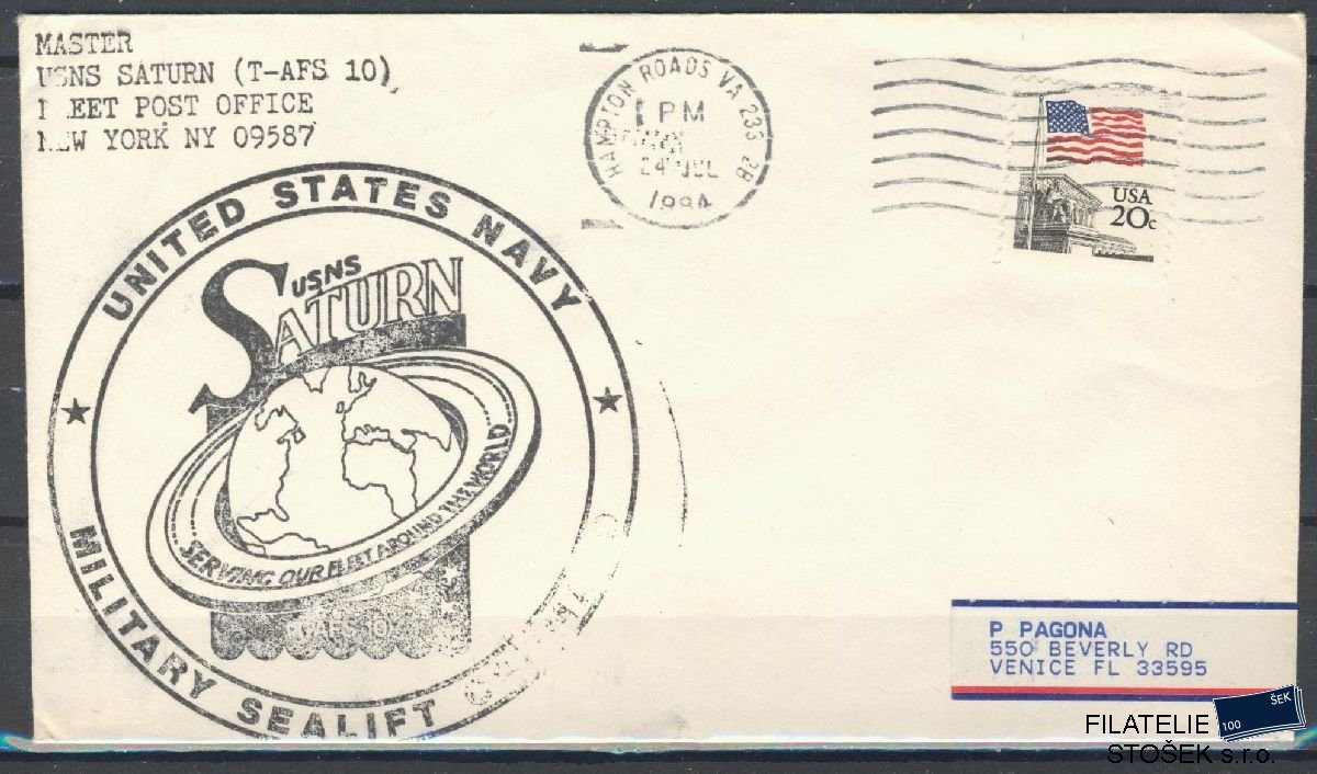 Lodní pošta celistvosti - USA - USS Saturn