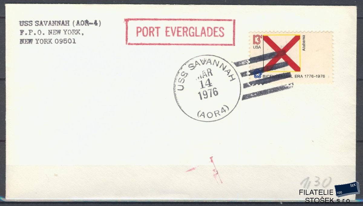 Lodní pošta celistvosti - USA - USS Savanah