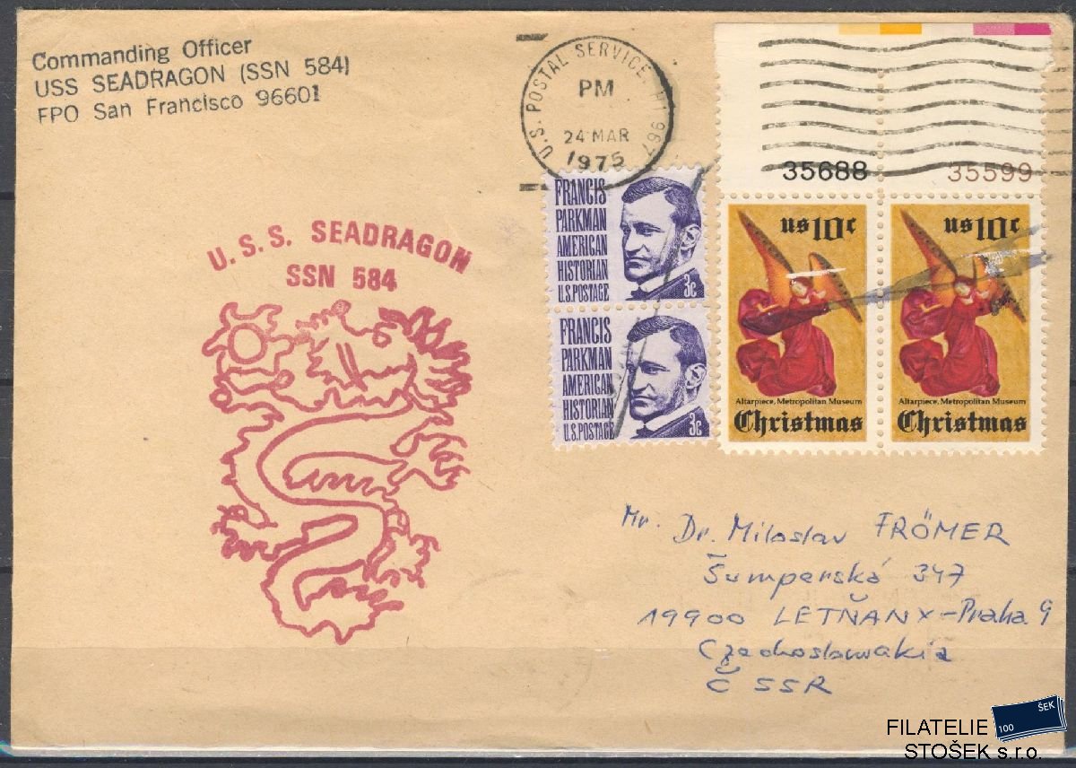 Lodní pošta celistvosti - USA - USS Seadragon