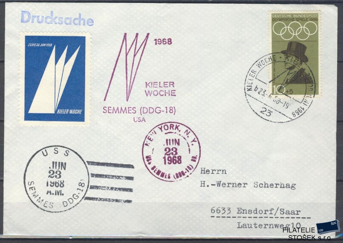 Lodní pošta celistvosti - USA - USS Semmes