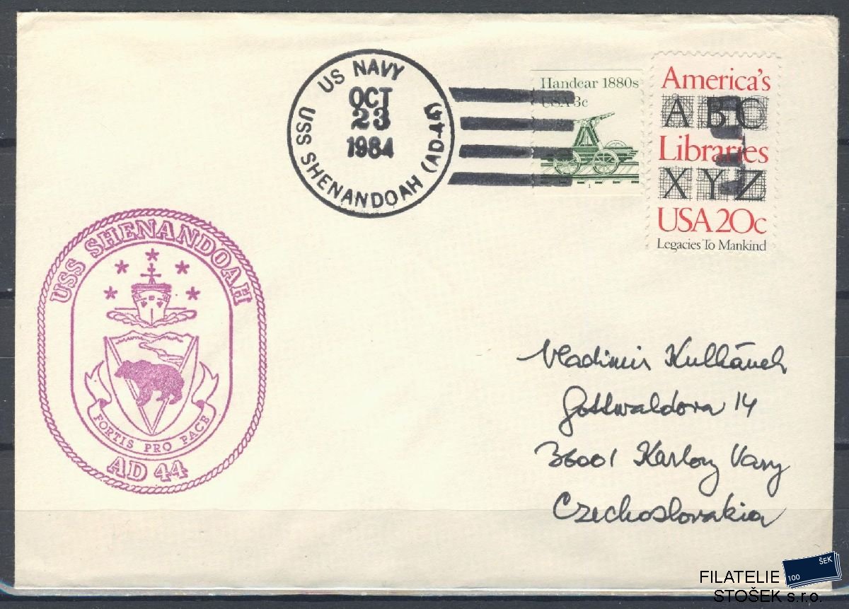 Lodní pošta celistvosti - USA - USS Shenandoah