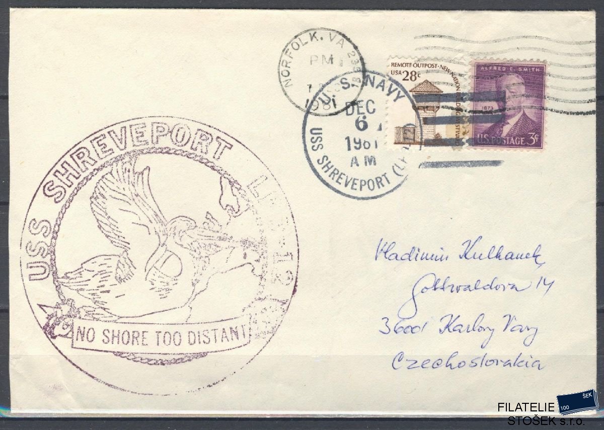 Lodní pošta celistvosti - USA - USS Shreveport