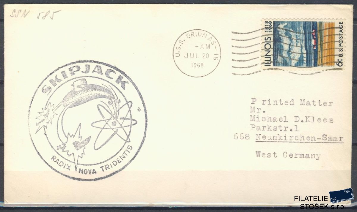 Lodní pošta celistvosti - USA - USS Skipjack