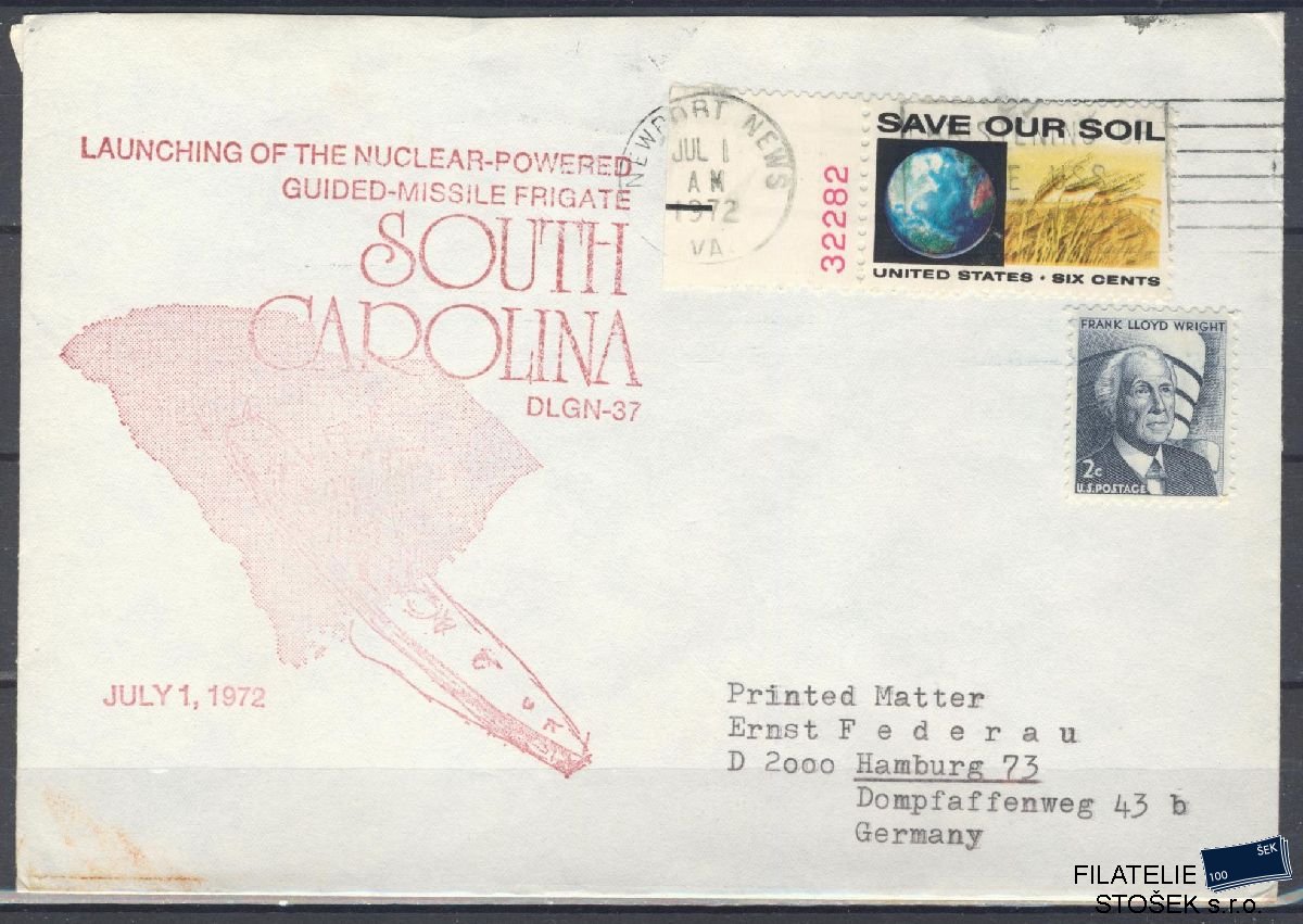 Lodní pošta celistvosti - USA - USS South Carolina