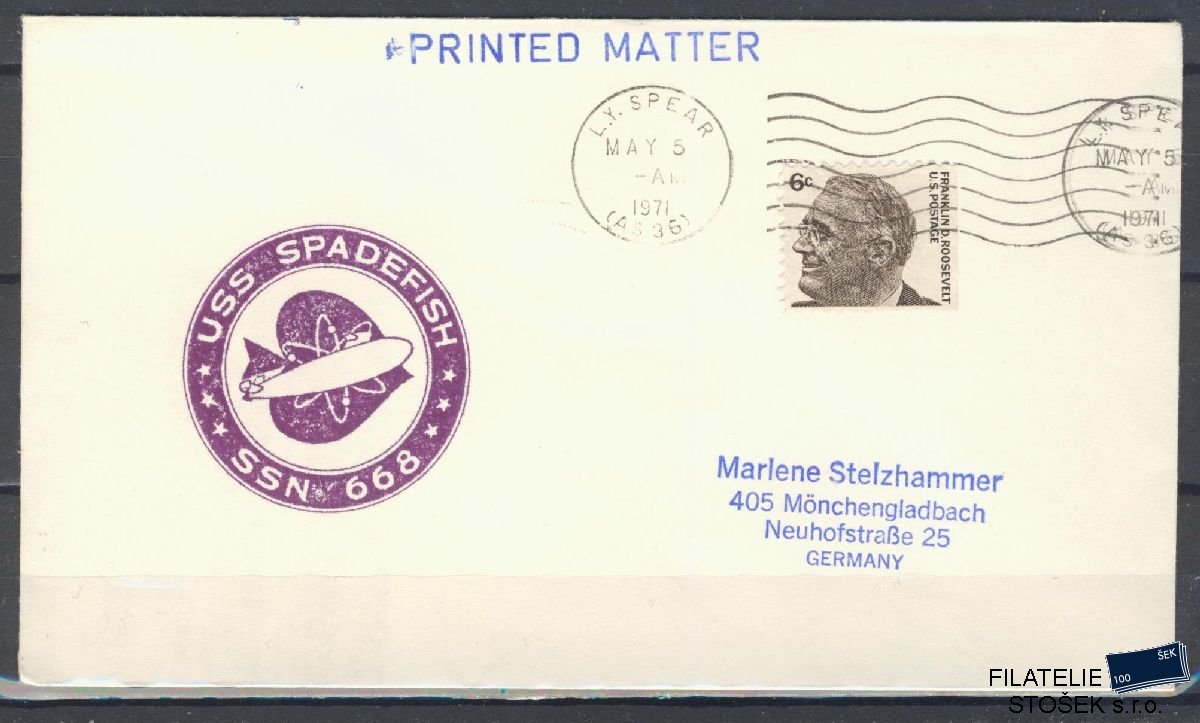 Lodní pošta celistvosti - USA - USS Spadefish