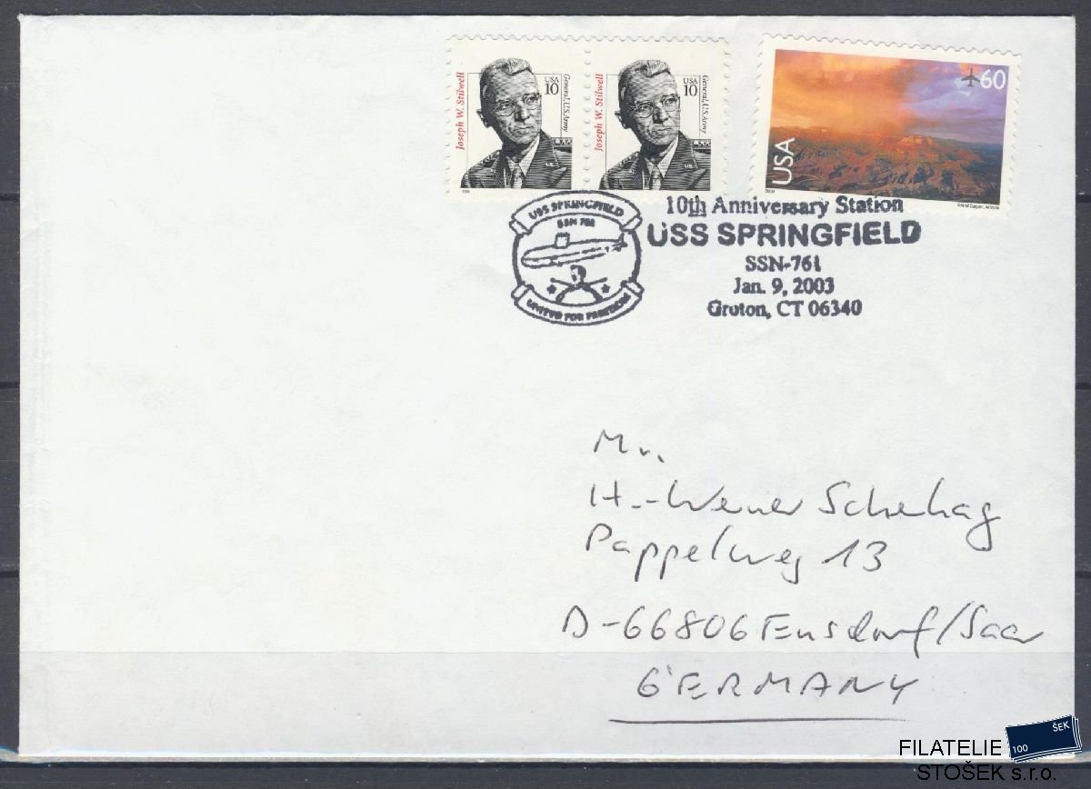 Lodní pošta celistvosti - USA - USS Springfield