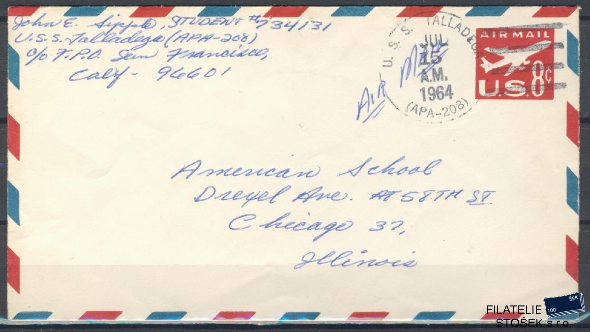 Lodní pošta celistvosti - USA - USS Talladega