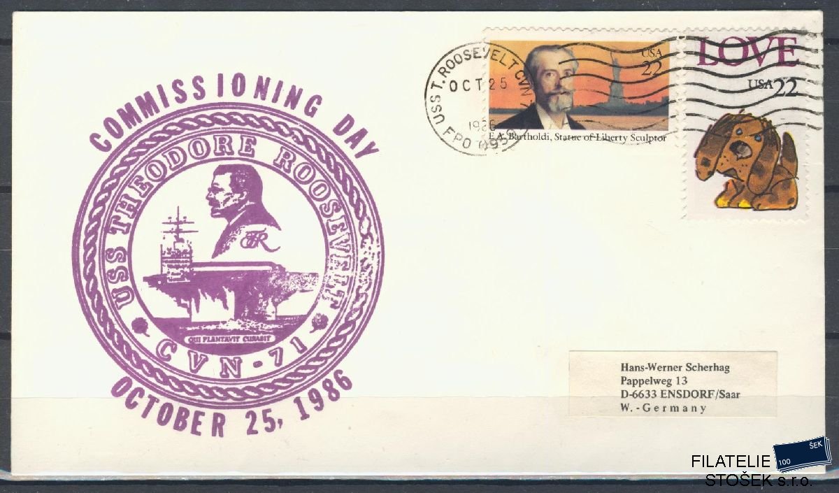 Lodní pošta celistvosti - USA - USS Theodore Roosevelt