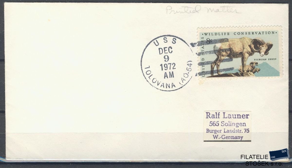 Lodní pošta celistvosti - USA - USS Tulovana