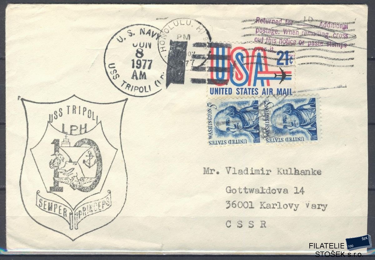 Lodní pošta celistvosti - USA - USS Tripoli