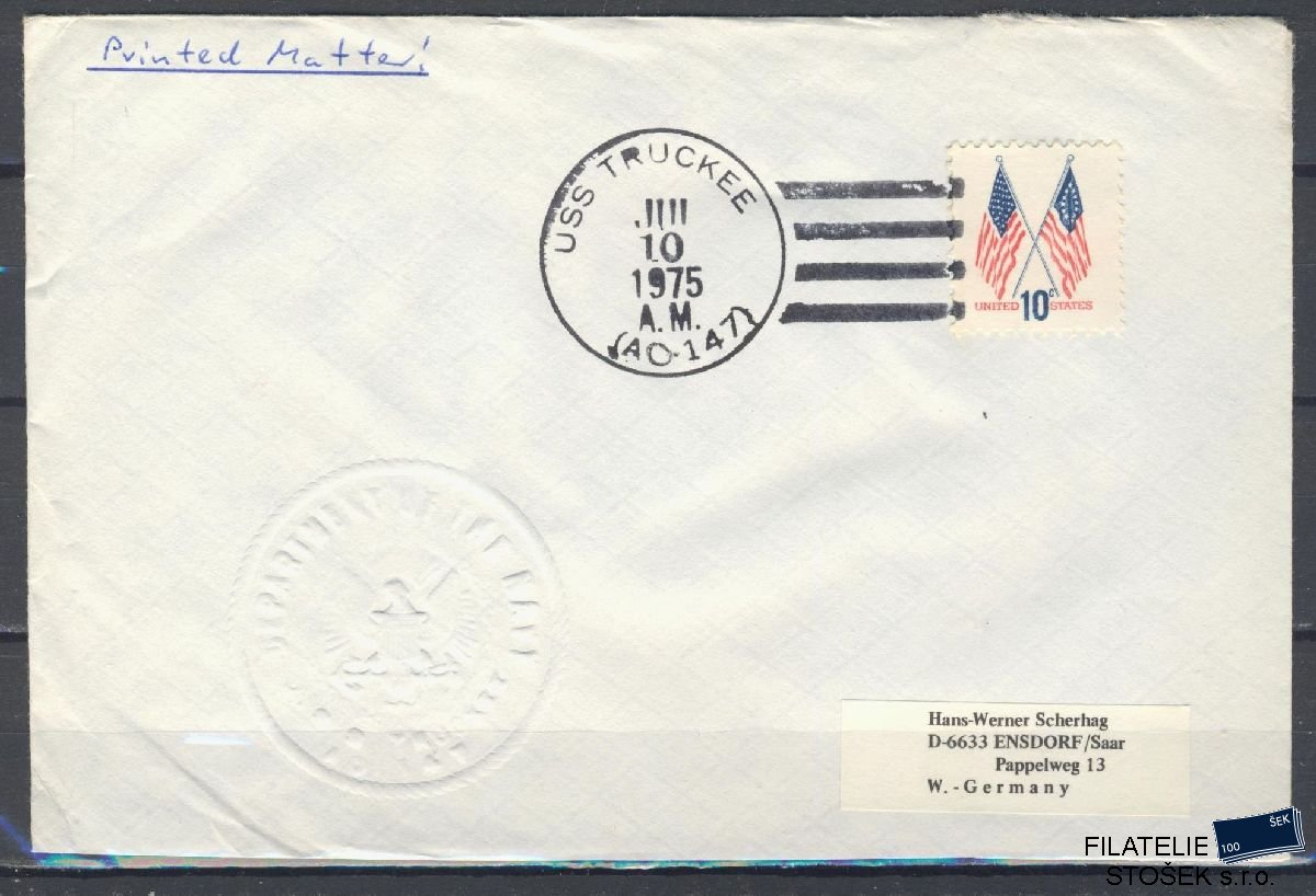 Lodní pošta celistvosti - USA - USS Truckee