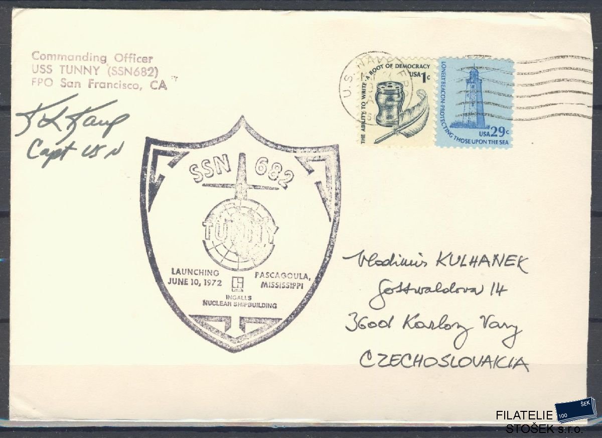 Lodní pošta celistvosti - USA - USS Tunny