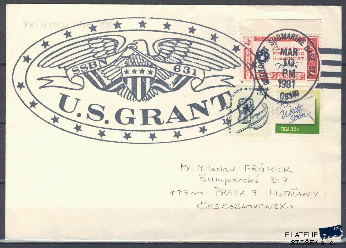 Lodní pošta celistvosti - USA - USS US Grant