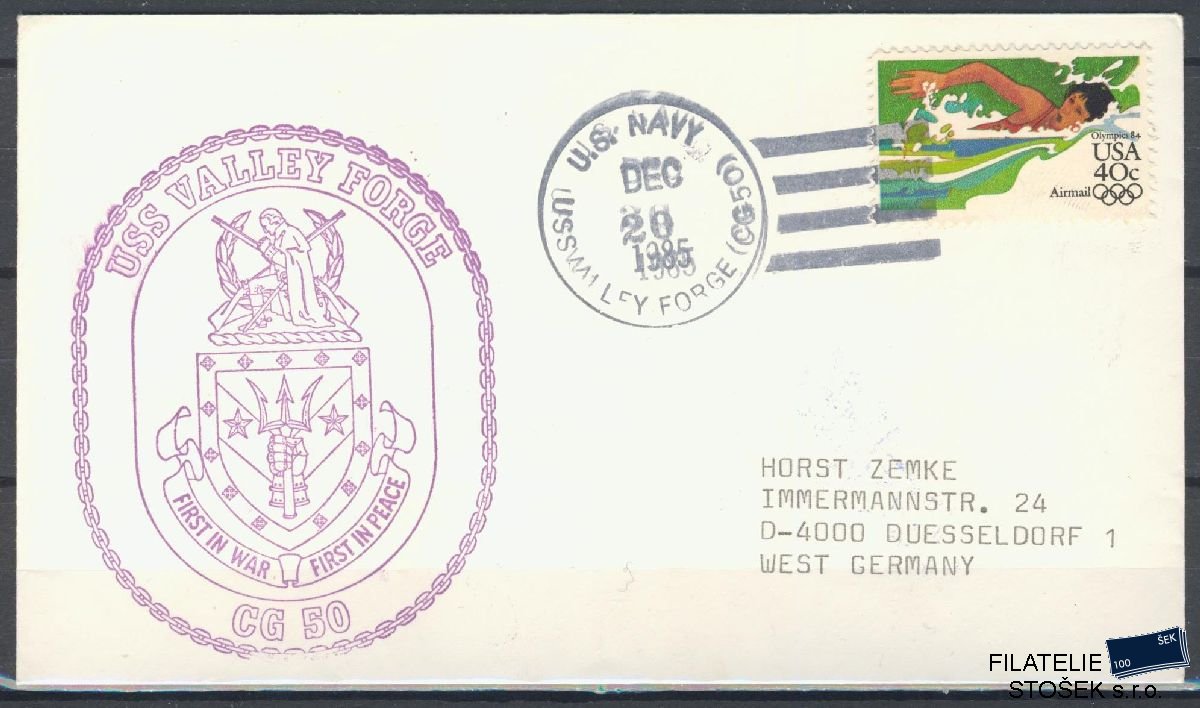 Lodní pošta celistvosti - USA - USS Valey Forge