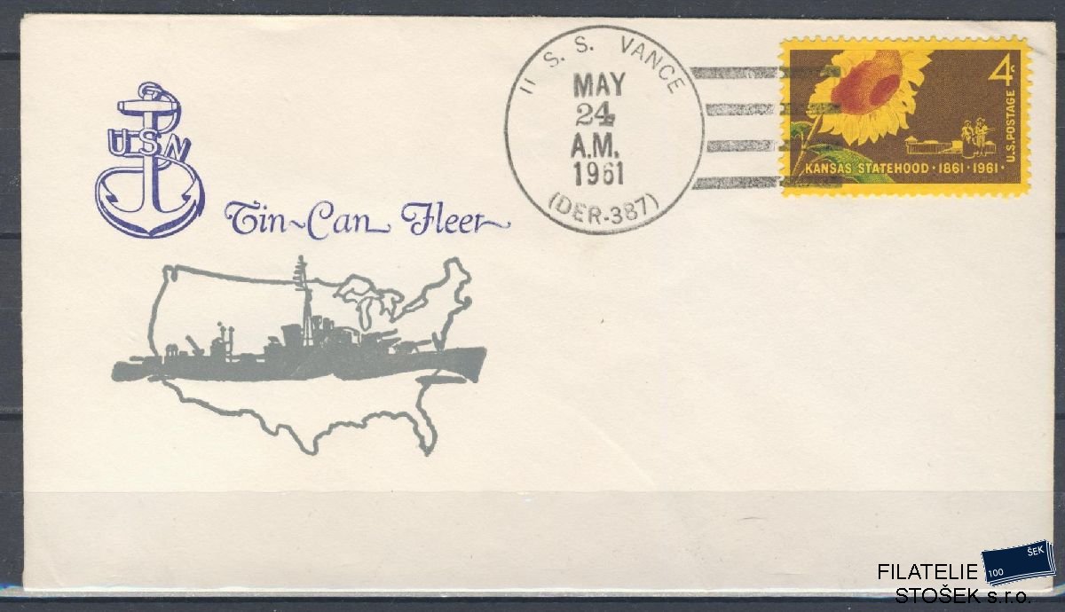 Lodní pošta celistvosti - USA - USS Vance