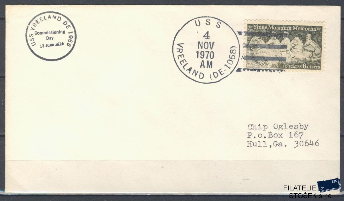 Lodní pošta celistvosti - USA - USS Vreeland
