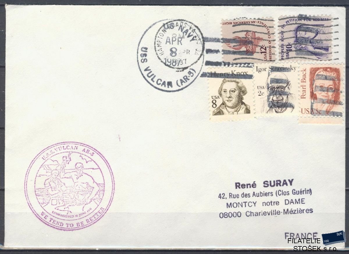 Lodní pošta celistvosti - USA - USS Vulcan