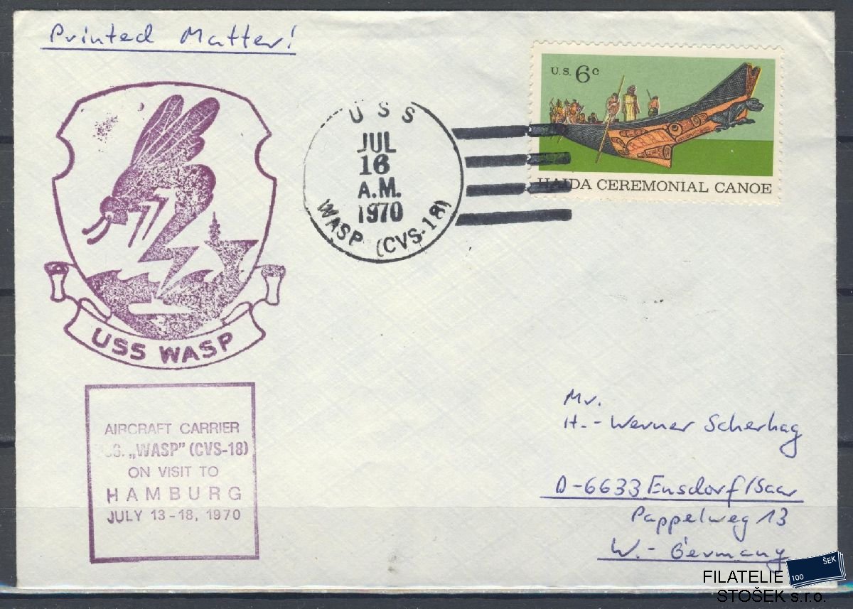 Lodní pošta celistvosti - USA - USS Wasp