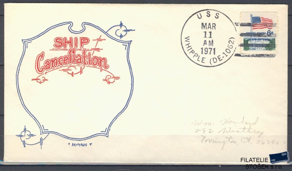 Lodní pošta celistvosti - USA - USS Whipple