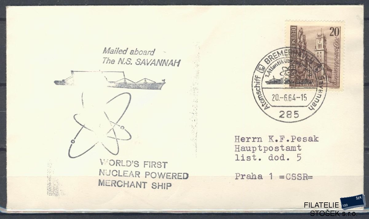Lodní pošta celistvosti - USA - USS Nuclear Ship Savanah