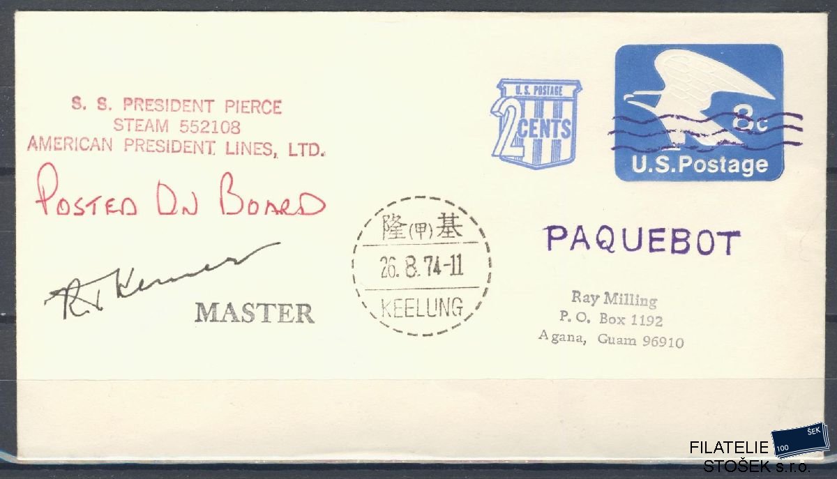 Lodní pošta celistvosti - USA - USS President Pierce
