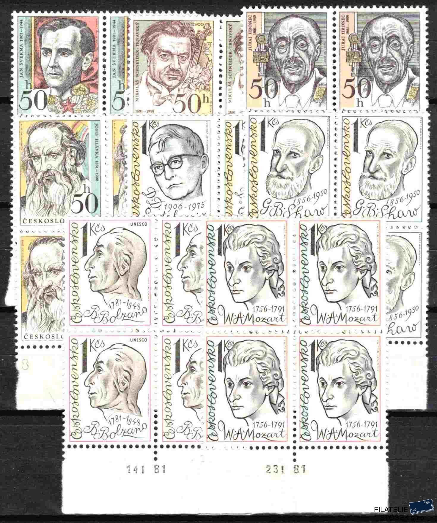 ČSSR známky 2474-81 Čtyřbloky krajové