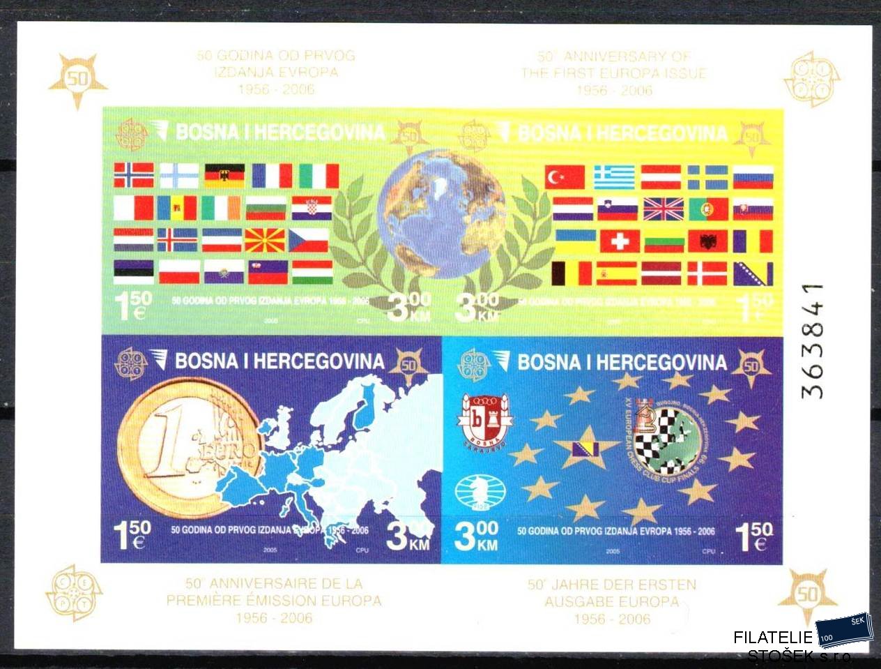 Bosna a Hercegovina známky Mi 419-22 - Bl.27 B