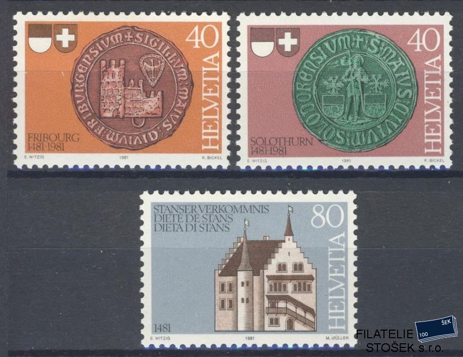 Švýcarsko známky Mi 1203-5