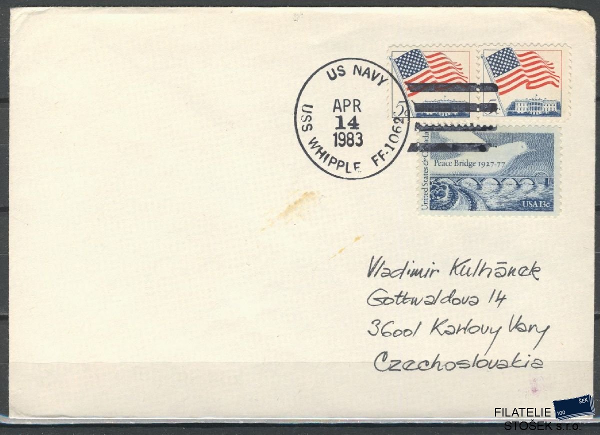 Lodní pošta celistvosti - USA - USS Whipple