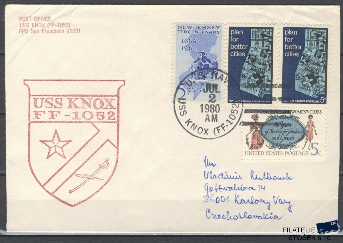 Lodní pošta celistvosti - USA - USS Knox