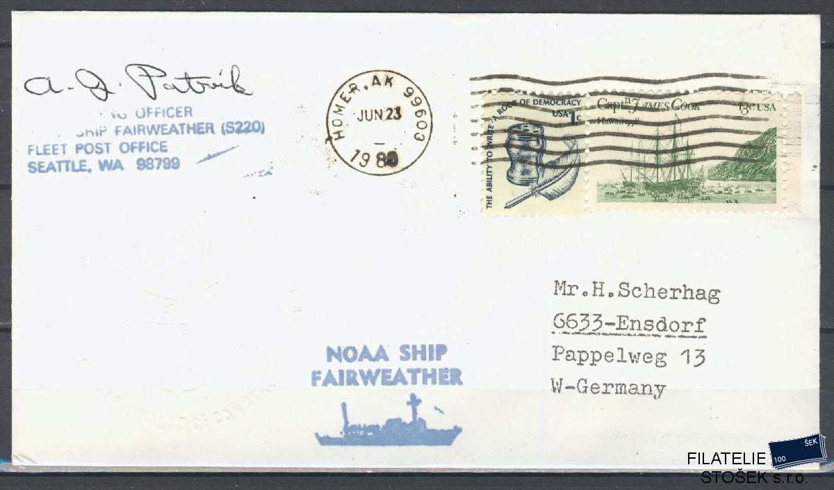 Lodní pošta celistvosti - USA - USS Fairweather